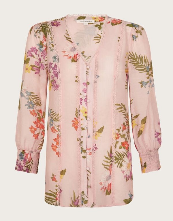 Monsoon Jaquetta Floral Blouse Pink - Image 5