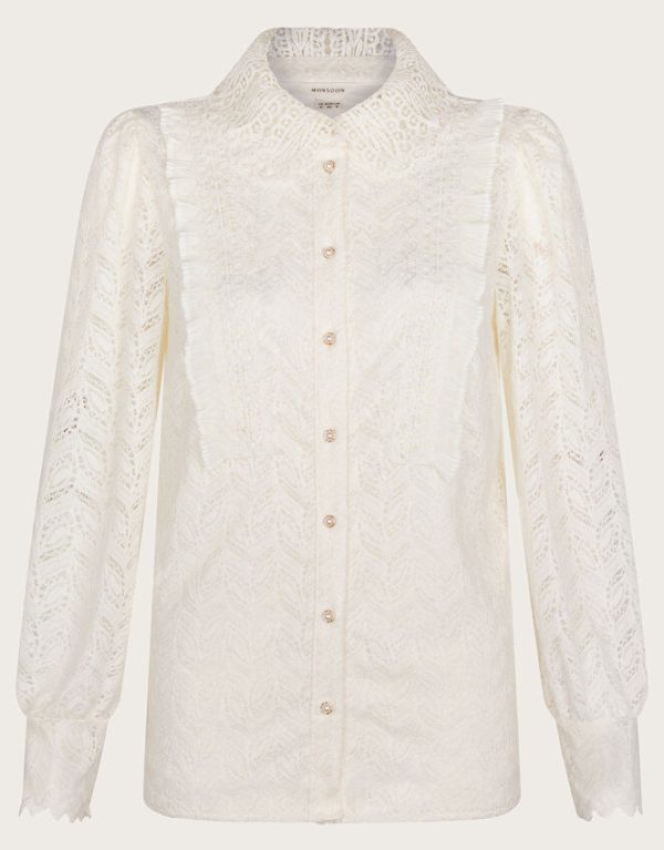 Monsoon Laura Lace Blouse Ivory - Image 6