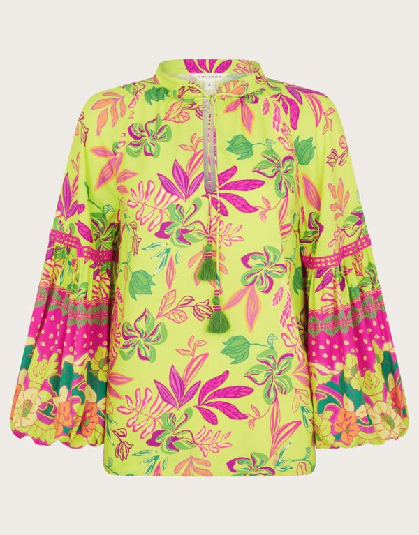 Monsoon Vita Floral Top Green - Image 5