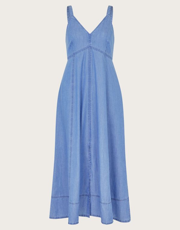 Monsoon Gaia Midi Dress Blue - Image 6