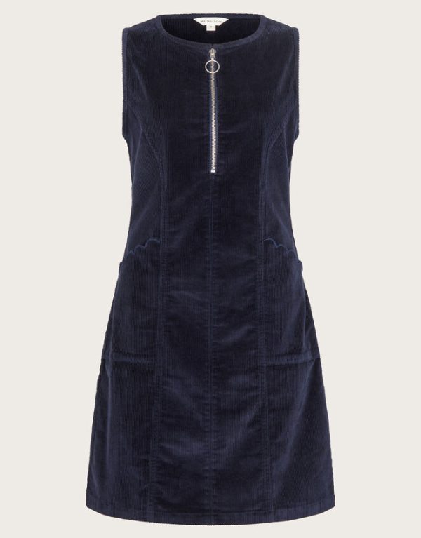 Monsoon Soha Corduroy Pinafore Dress Blue - Image 6