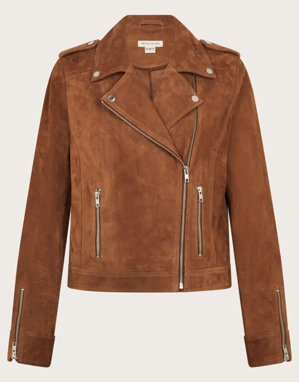 Monsoon Sienna Suede JacketTan - Image 6