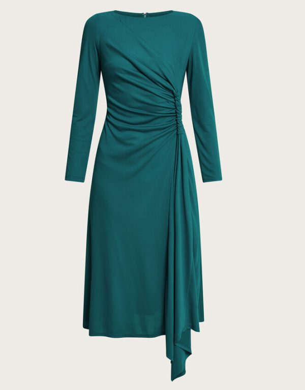 Monsoon Remy Ruched Dress Teal - Image 5