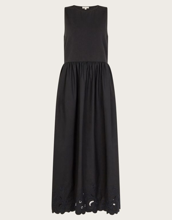 Monsoon Esme Embroidered Sleeveless Midi Dress Black - Image 5