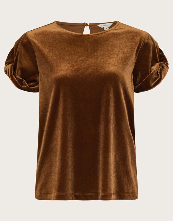 Monsoon Viv Velvet T-ShirtBronze - Image 5