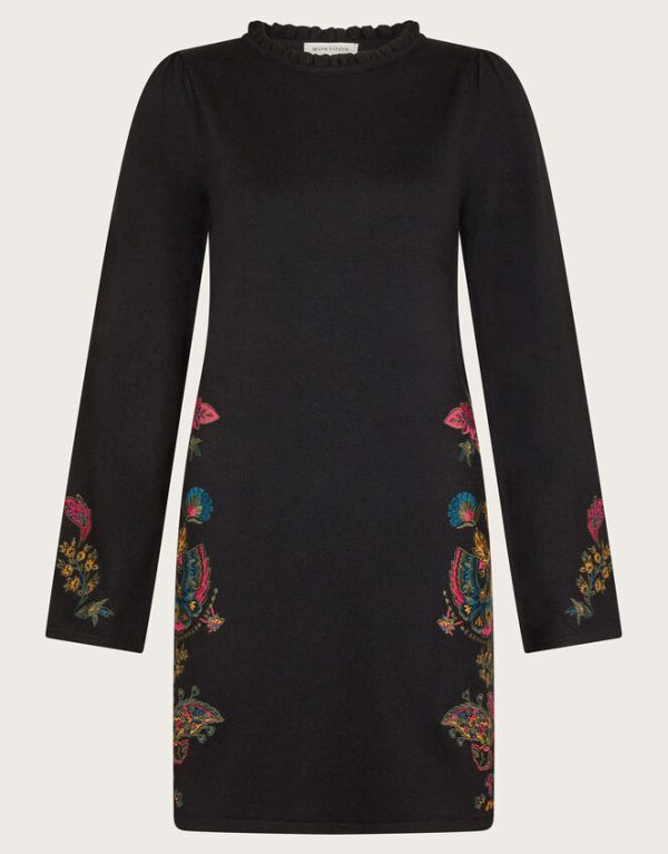 Monsoon Elle Embroidered Tunic Dress Black - Image 6