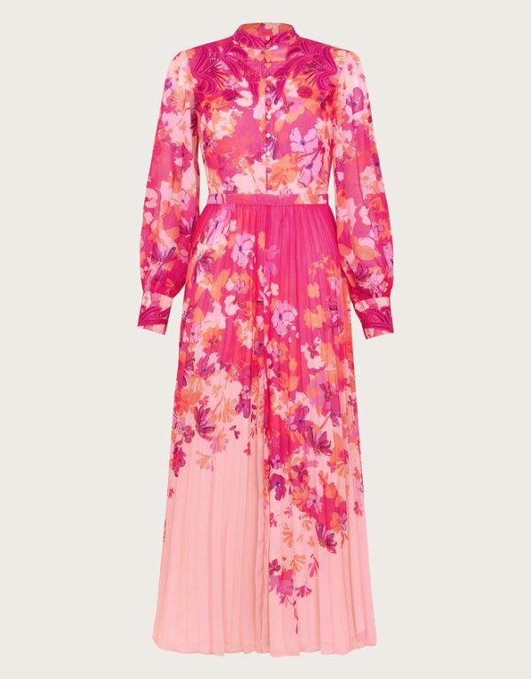 Monsoon Floryn Floral Shirt Dress Pink - Image 5