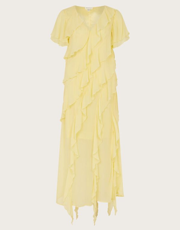 Monsoon Renata Ruffle Maxi Dress Yellow - Image 6