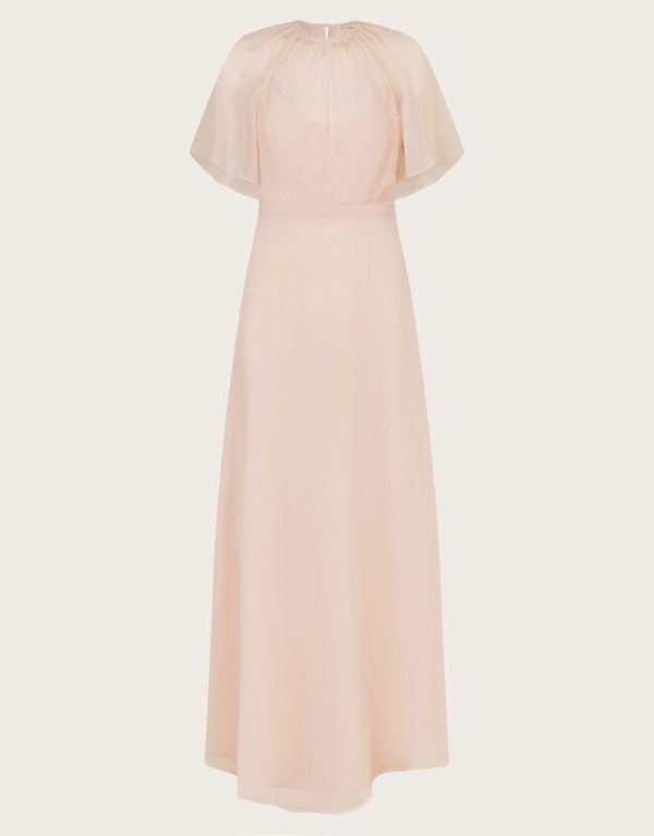 Monsoon Mona Angel Sleeve Maxi Dress Pink - Image 5