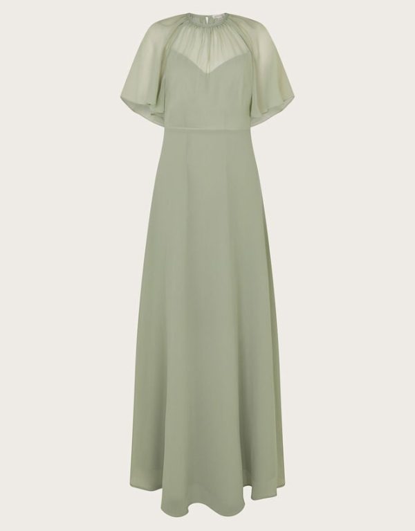 Monsoon Mona Angel Sleeve Maxi Dress Green - Image 5