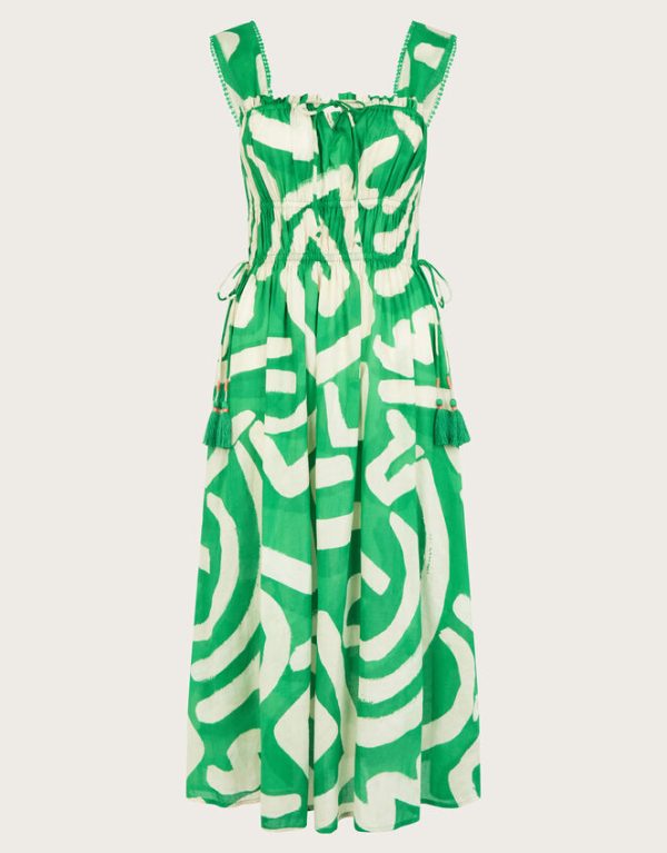 Monsoon Demi Abstract Print Sundress Green - Image 6