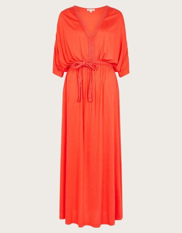 Monsoon Everly Jersey Dress Orange - Image 5