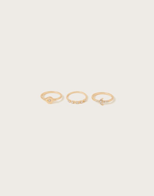 Monsoon Celestial Rings Set of Three Gold