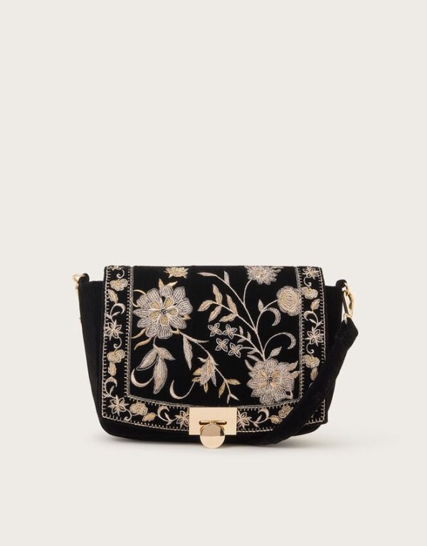 Monsoon Lara Embroidered Velvet Bag - Image 2