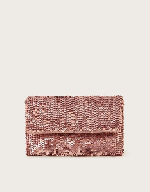 Monsoon Sofia Sequin Clutch Bag Bronze