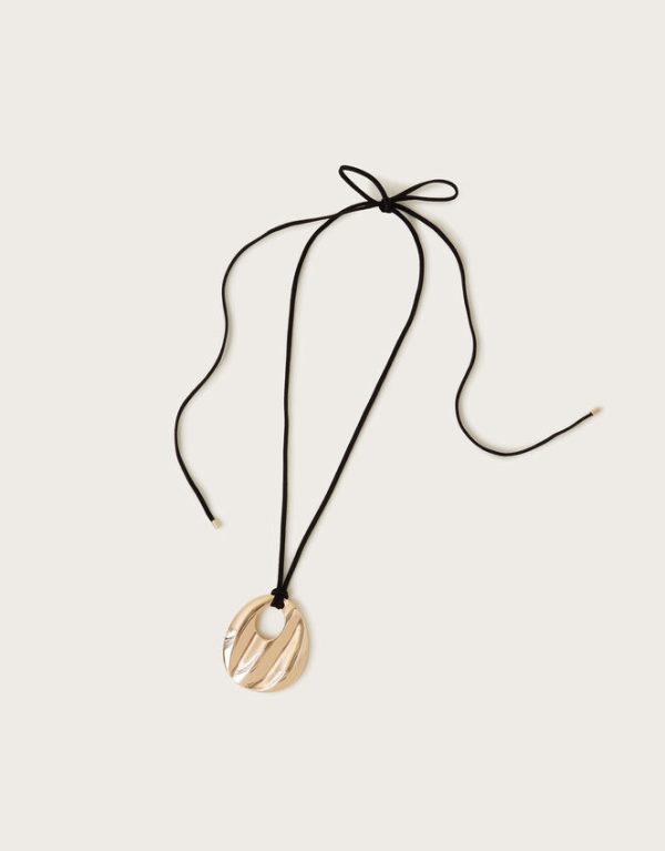 Monsoon Organic Pendant Cord Necklace Gold - Image 2