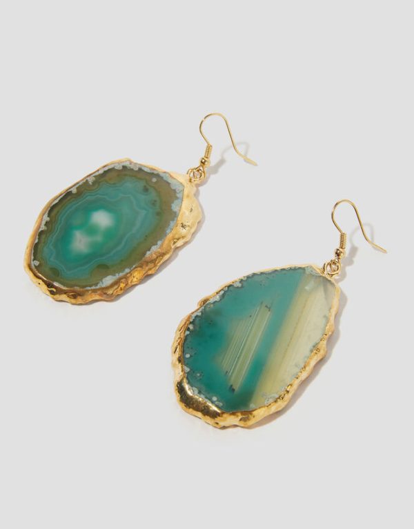 Monsoon Statement Agate Drop Earrings