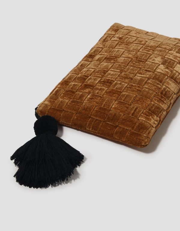 Monsoon Woven Velvet Zip Pouch Gold