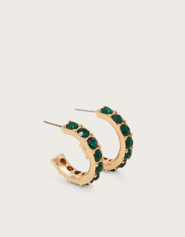 Monsoon Gemstone Hoop Earrings - Image 2