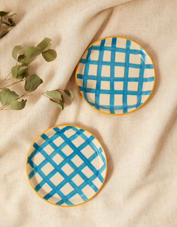 Monsoon Check Print Ceramic Plate Twinset