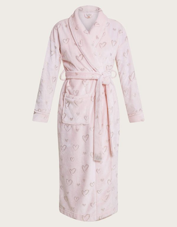 Monsoon Heart Foil Dressing Gown Pink - Image 4