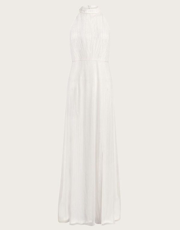 Monsoon Nikita Embellished Halter Bridal Dress Ivory - Image 5