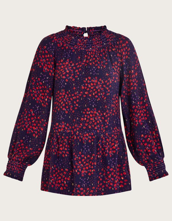 Monsoon Metallic Spot Top Blue - Image 5