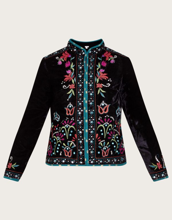 Monsoon Maeve Embroidered Jacket Black - Image 5