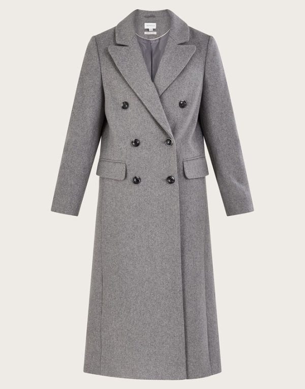 Monsoon Fay Double Breasted Coat Grey - Image 5