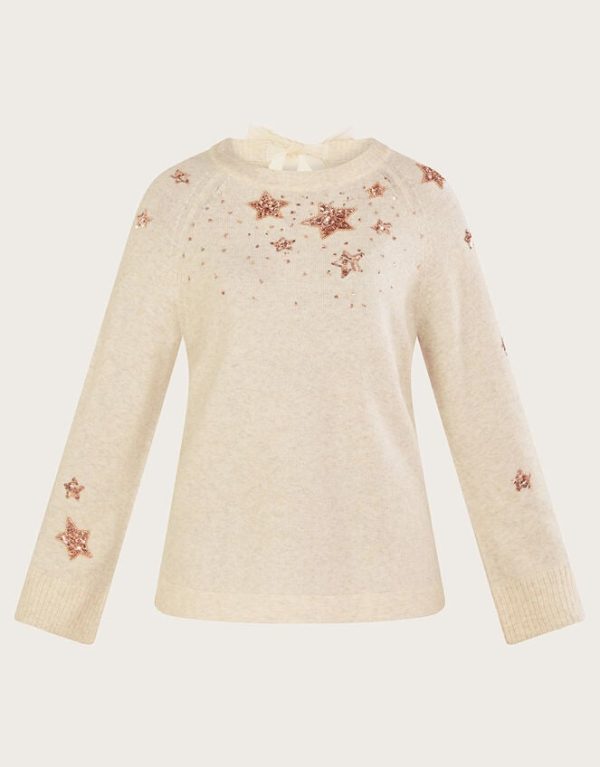 Monsoon Serenity Star Jumper Ivory - Image 5