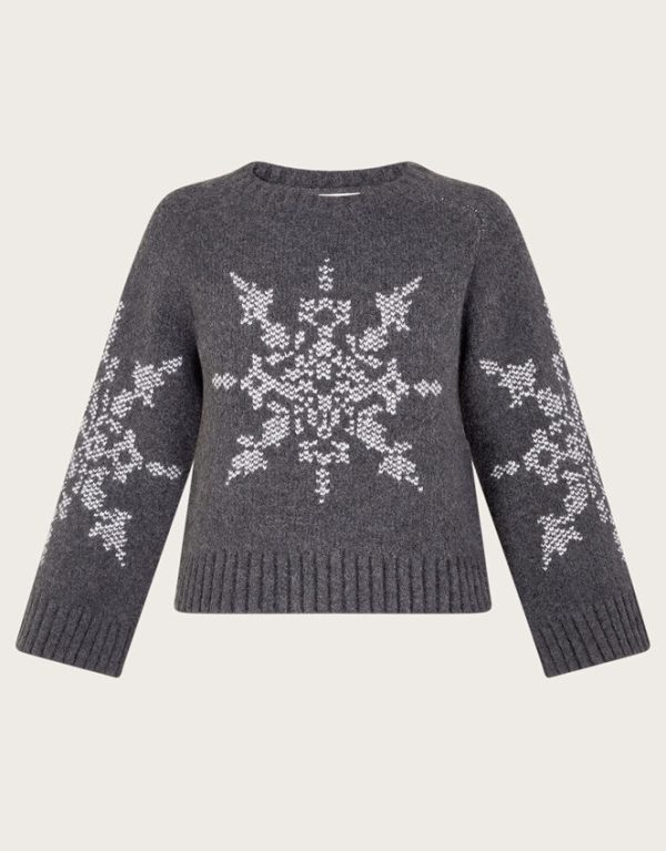 Monsoon Sal Snowflake Jumper Grey - Image 6