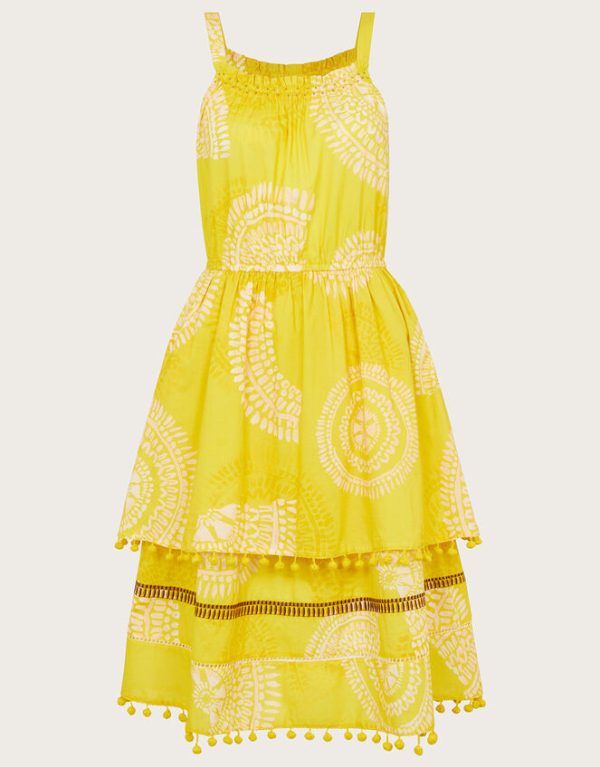 Monsoon Tiered Halter Dress Yellow - Image 5