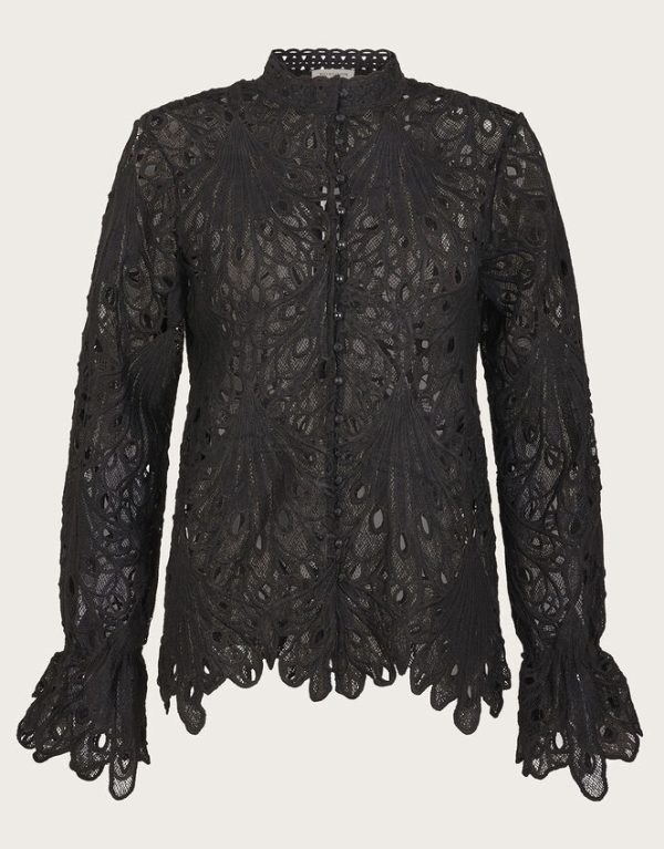 Monsoon Cybil Lace Blouse Black - Image 6