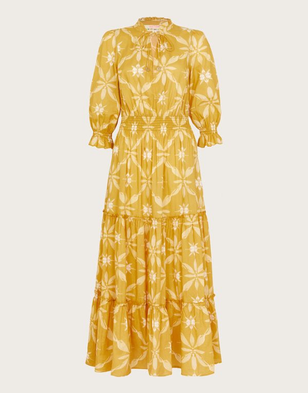 Monsoon La Galeria Elefante Print Dress Yellow - Image 6