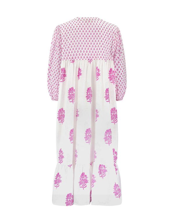 Monsoon East Bohemian Print Dobby Dress White - Image 3