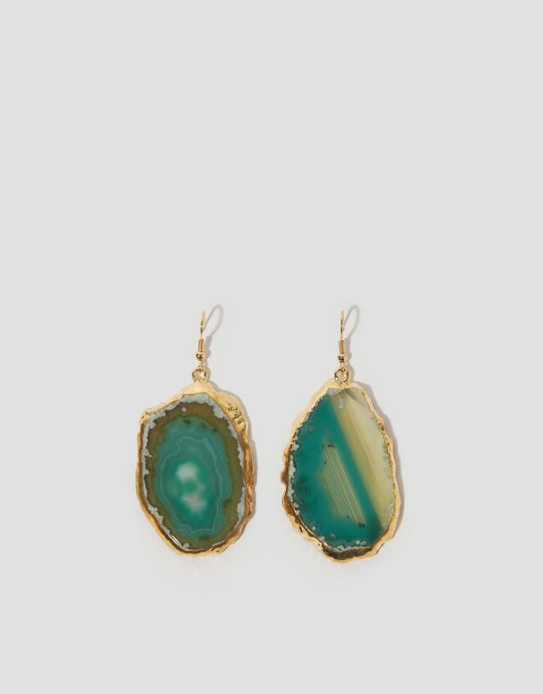 Monsoon Statement Agate Drop Earrings - Image 2