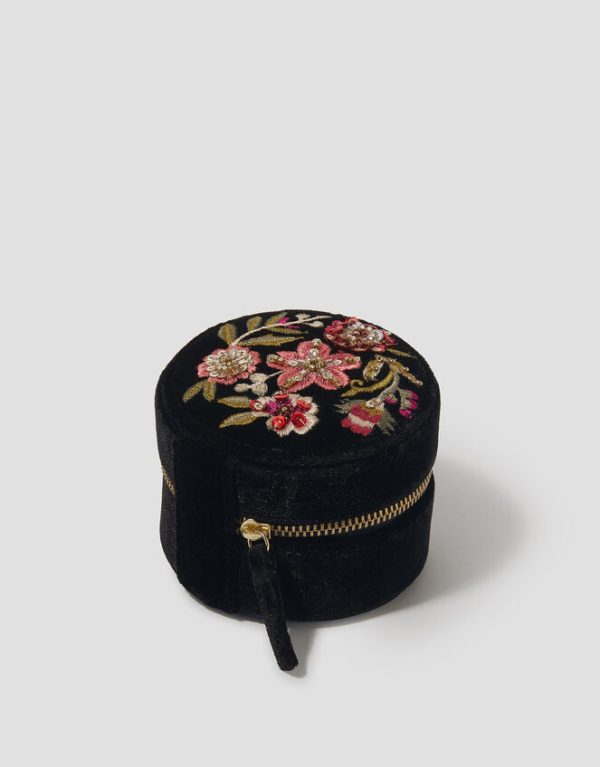 Monsoon Round Floral Embroidered Jewellery Box - Image 2