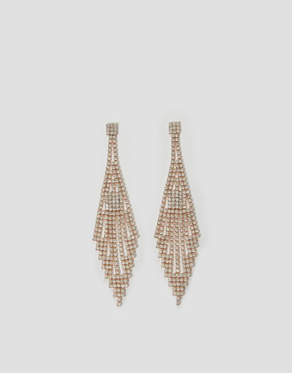 Monsoon Diamante Diamond Fringe Drop Earrings - Image 2