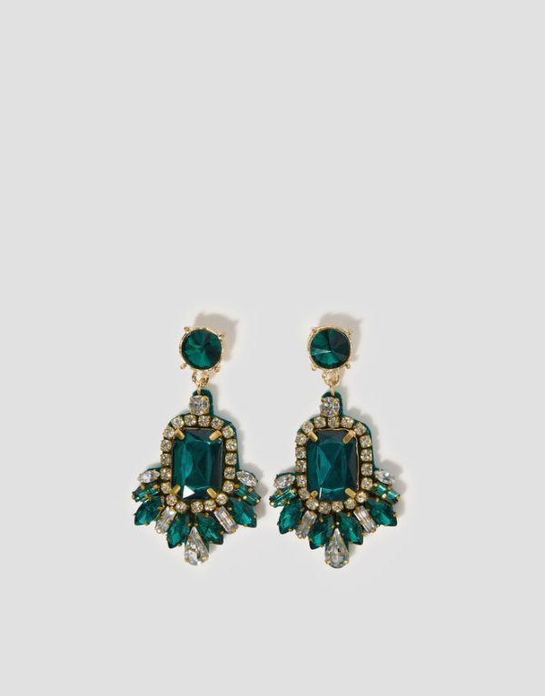 Monsoon Large Gemstone Drop Earrings - Image 2