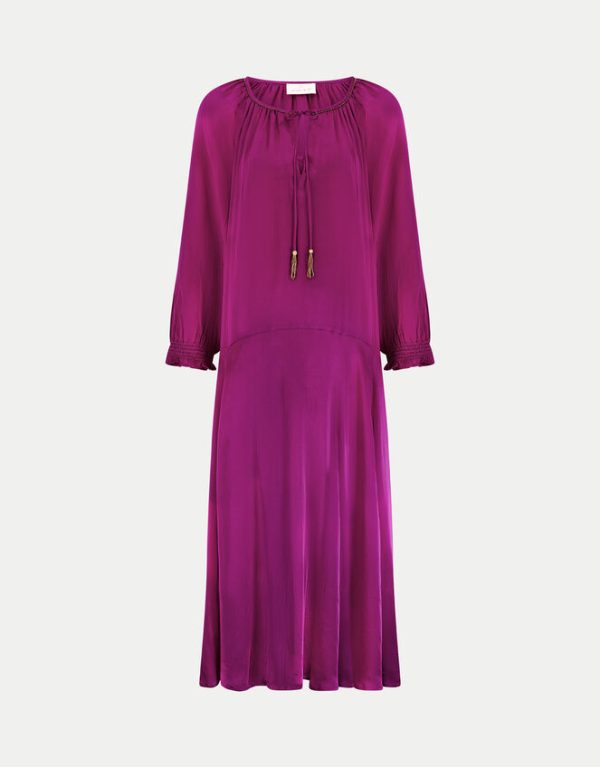 Monsoon East Embellished Satin Maxi Dress Pink - Image 6