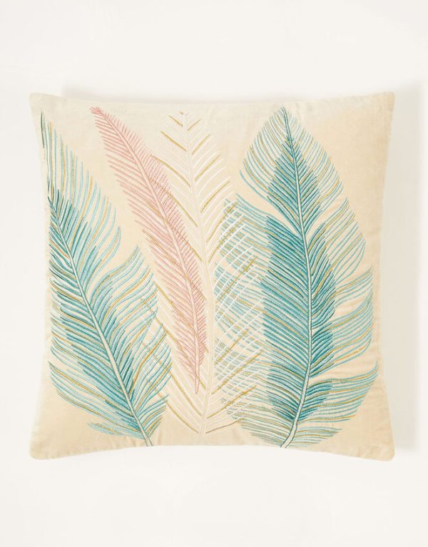 Monsoon Feather Velvet Cushion - Image 3