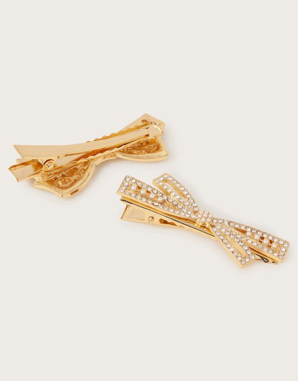 Monsoon 2-Pack Bow Hair Clips - Image 2