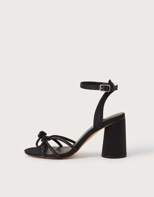 Monsoon Darla Diamante Bow Heel Sandals Black - Image 3