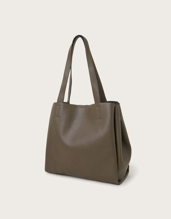 Monsoon Zoe Pocket Tote Bag Green - Image 2