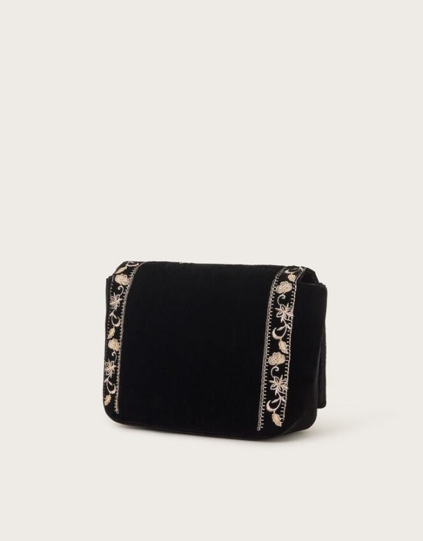 Monsoon Lara Embroidered Velvet Bag - Image 3