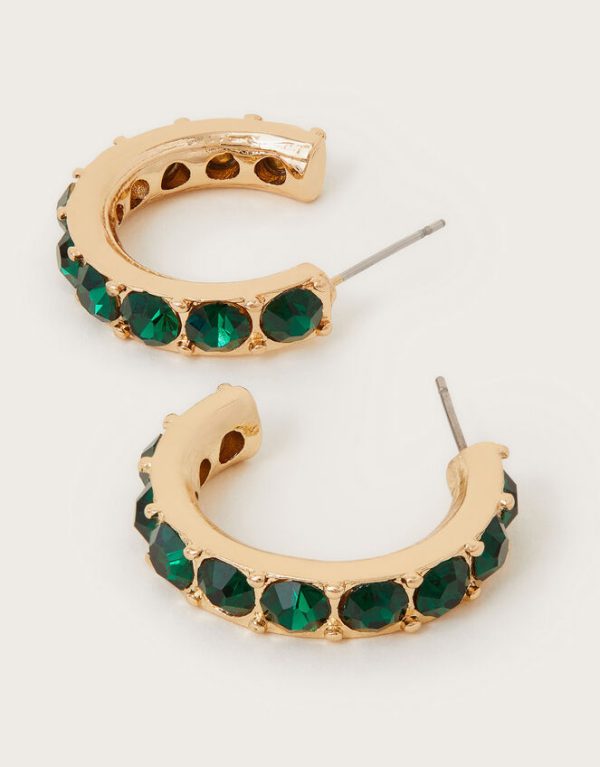 Monsoon Gemstone Hoop Earrings - Image 3