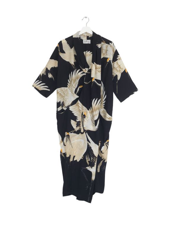 Monsoon One Hundred Stars Stork Print Dress Black - Image 5