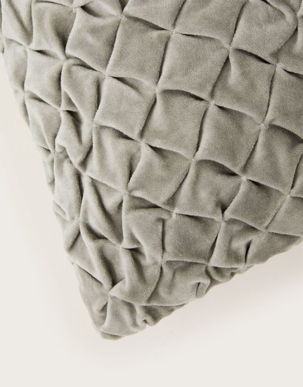 Monsoon Quilted Velvet Cushion - Image 3