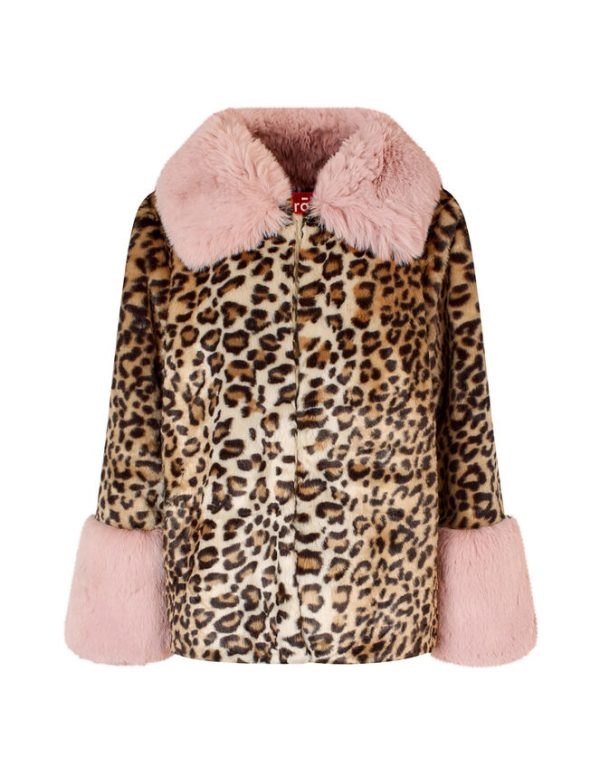 Monsoon Cr??s Faux Fur Leopard Print Jacket Leopard - Image 3