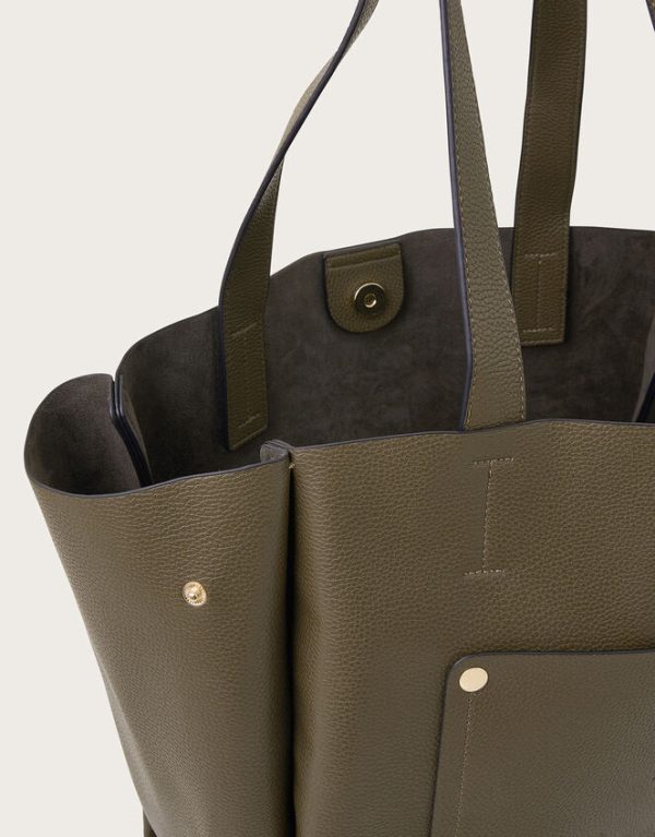 Monsoon Zoe Pocket Tote Bag Green - Image 3